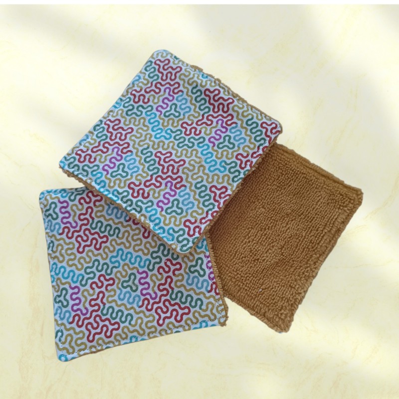 Lingettes lavables coton & bambou 10x10 cm