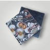 Mini serviette visage grosses fleurs grises