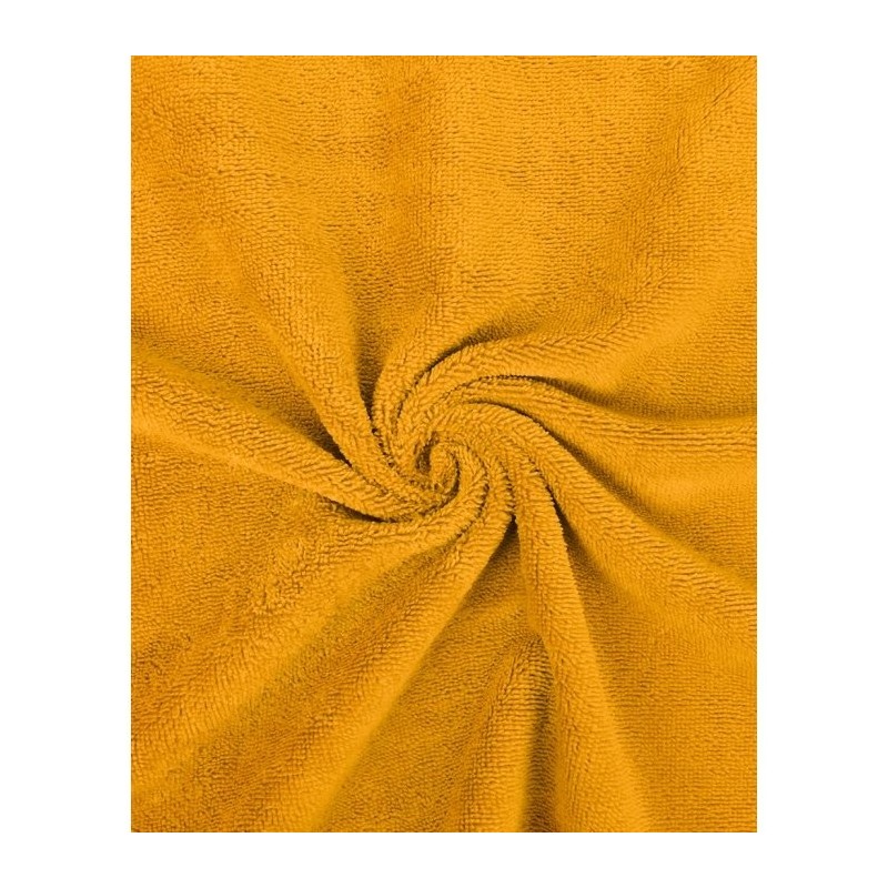 Tissu éponge bambou jaune moutarde